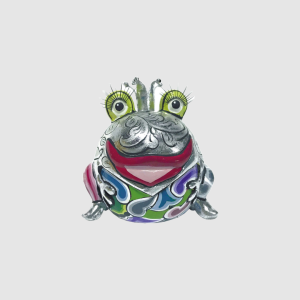 Roi Grenouille Marvin blanc - 10 x 9,5 x 9,6 cm